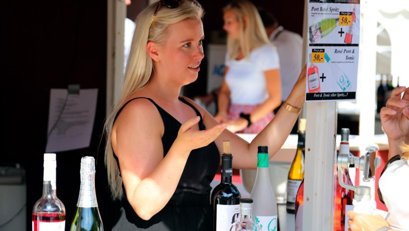 Food stall at wine festival in Christiansfeld