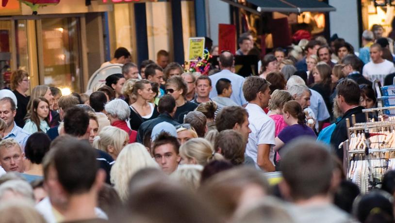 Kolding city med mange mennesker